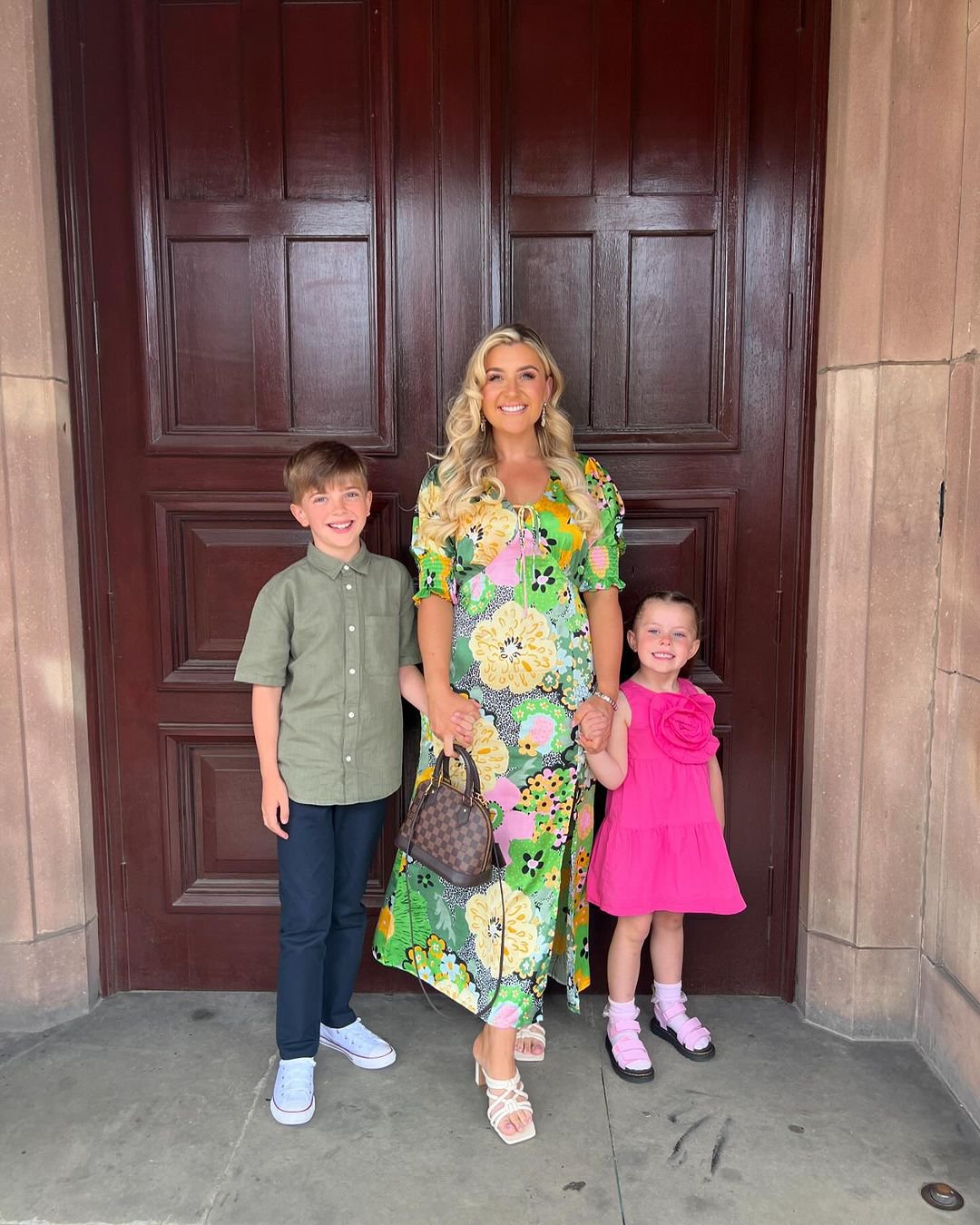 Izzi Warner with her two children.